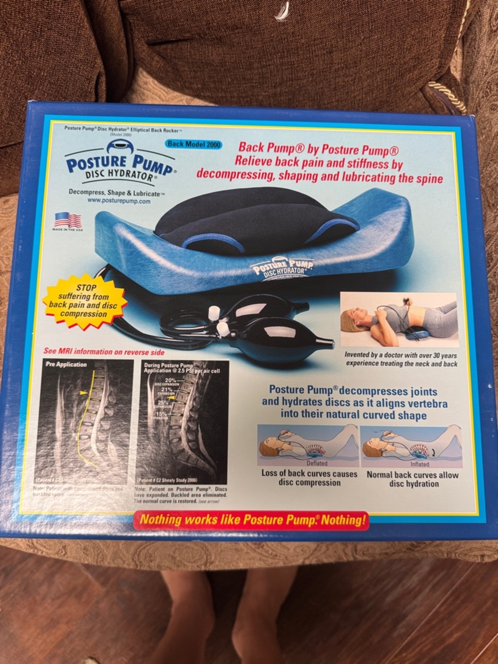 Posture Pump Back Pump Disc Hydrator - Blue & Black Foam